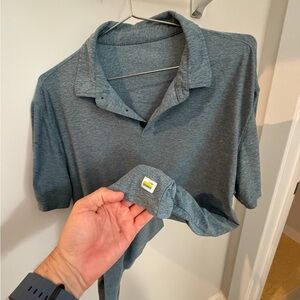 Vuori Men's Polo Shirt in Heathered Blue